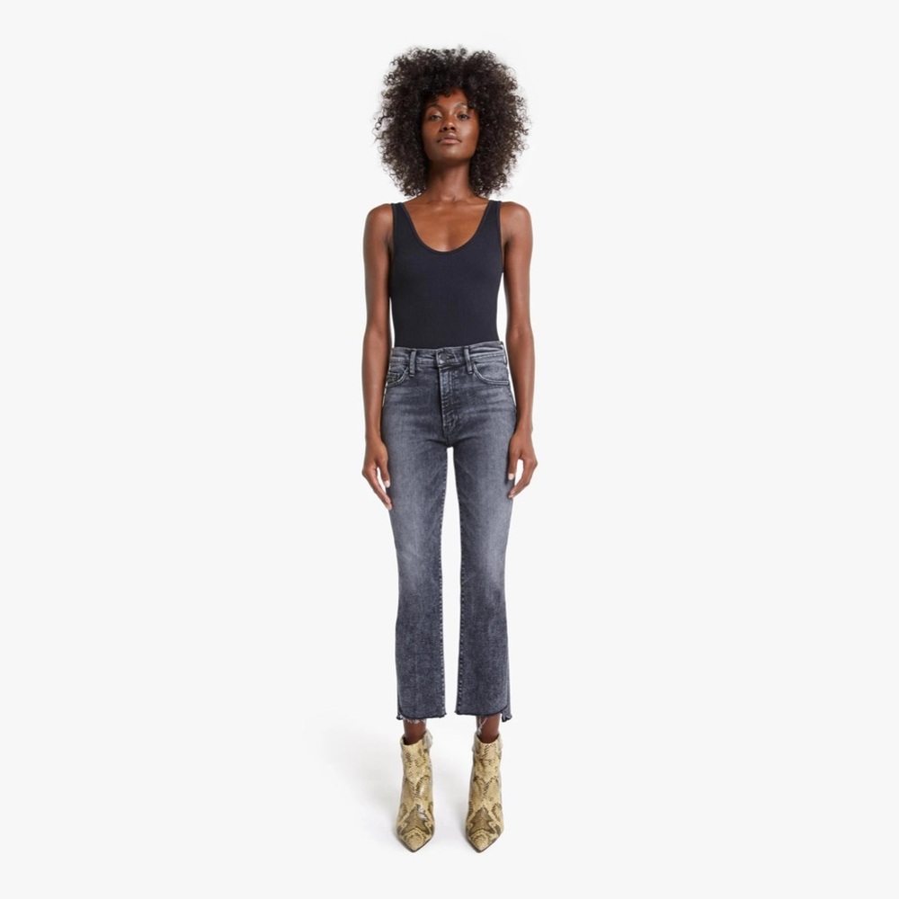 Mother Denim The Insider Crop Step Fray in Train Stops Size 24 New